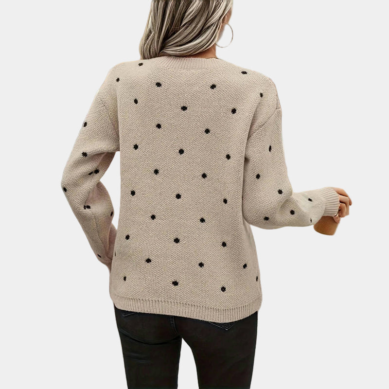 Elegant Dot Knit Sweater