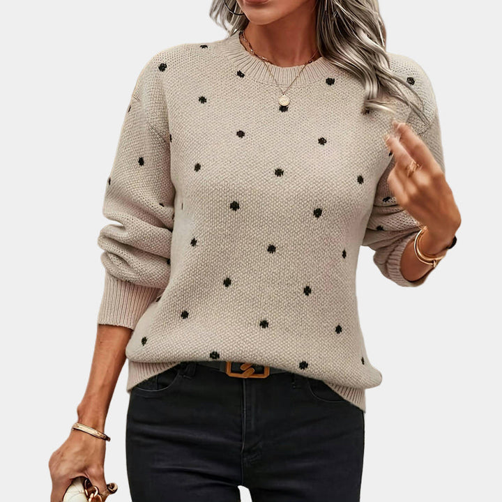 Elegant Dot Knit Sweater