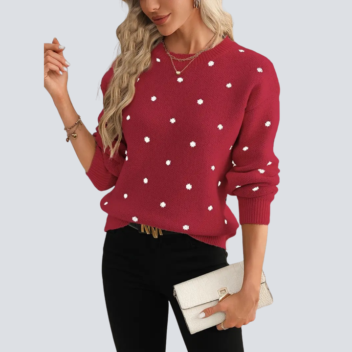 Elegant Dot Knit Sweater