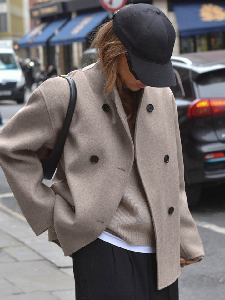 Double-Breasted Short Pea Coat