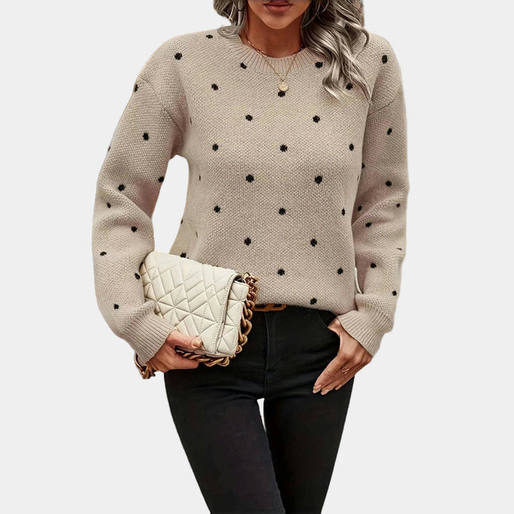 Elegant Dot Knit Sweater