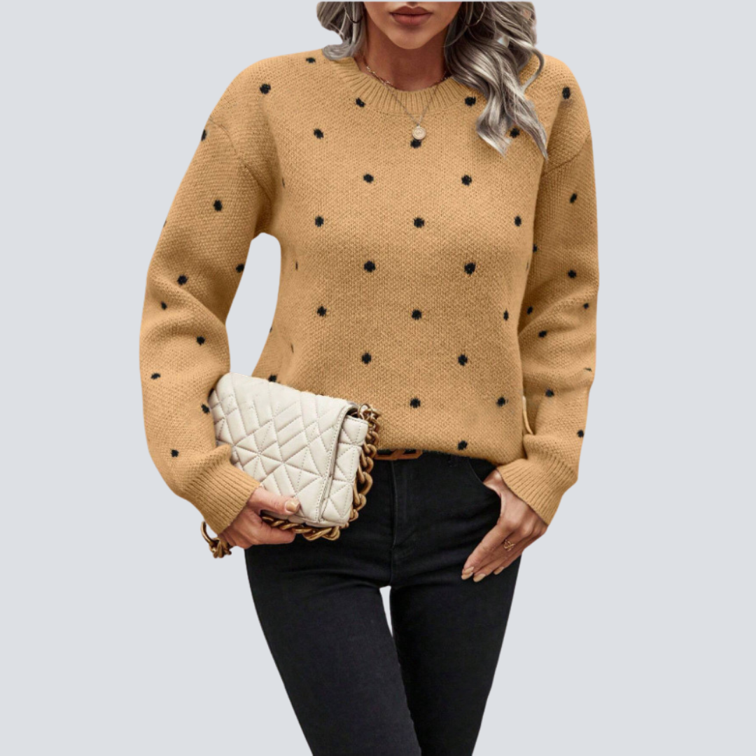 Elegant Dot Knit Sweater