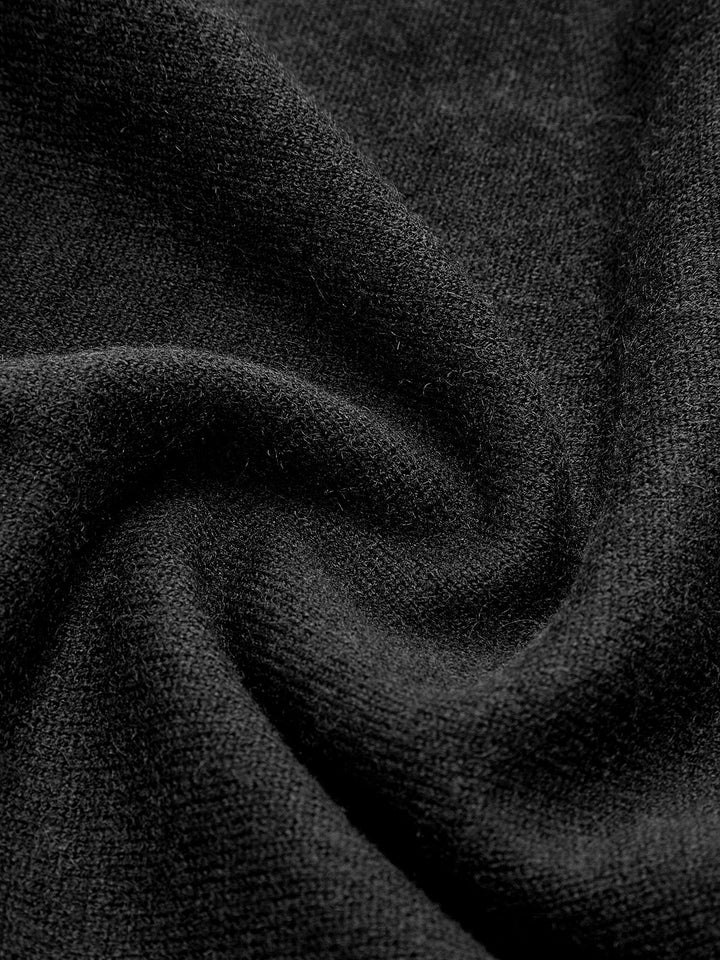 Plain Pleated Sweater Short Dress