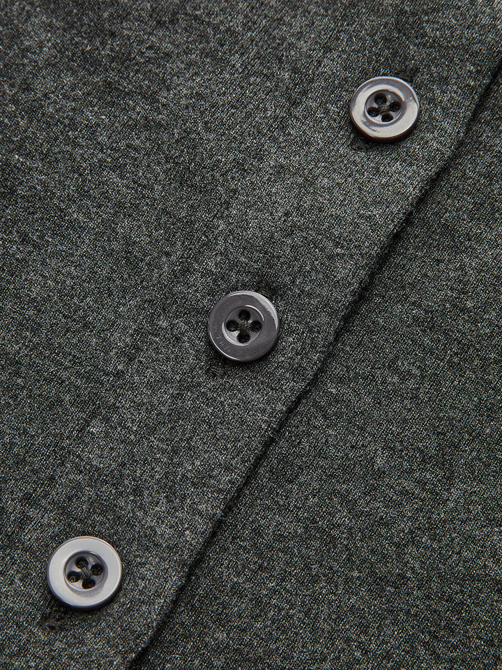 Mock Neck Cap-Sleeve Button T-Shirt