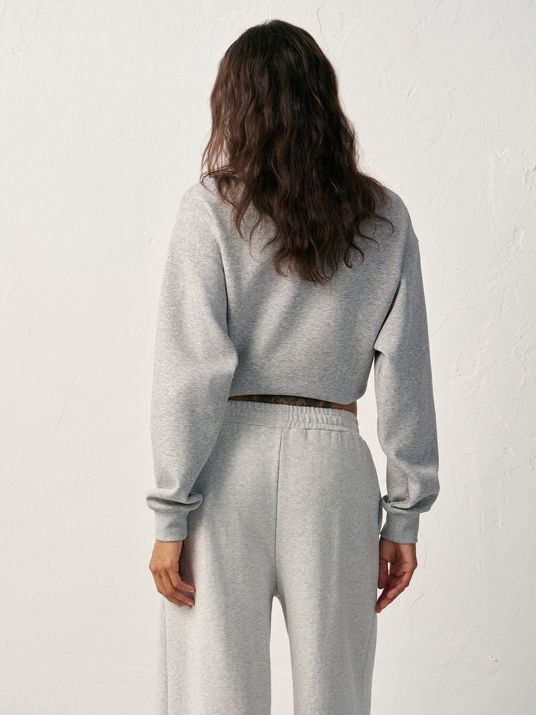 Cotton Blend Crew Neck Sweatshirt