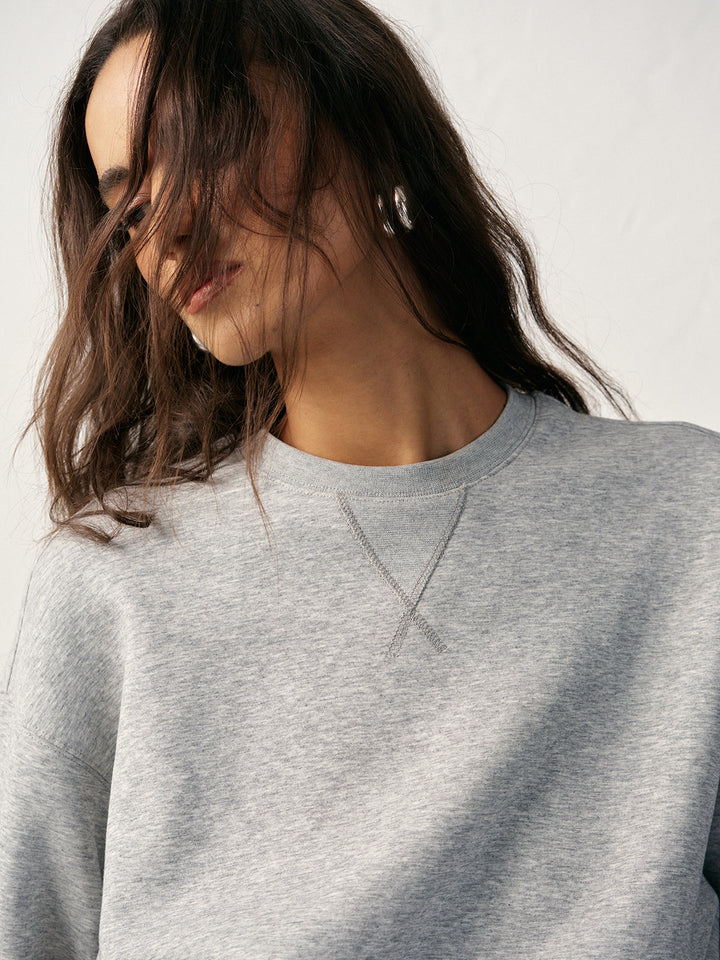 Cotton Blend Crew Neck Sweatshirt