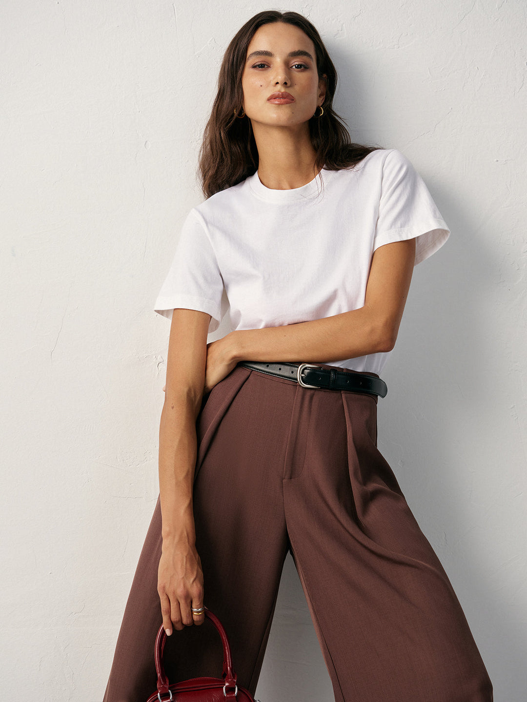 Water-Repellent Cotton Crew Neck T-Shirt