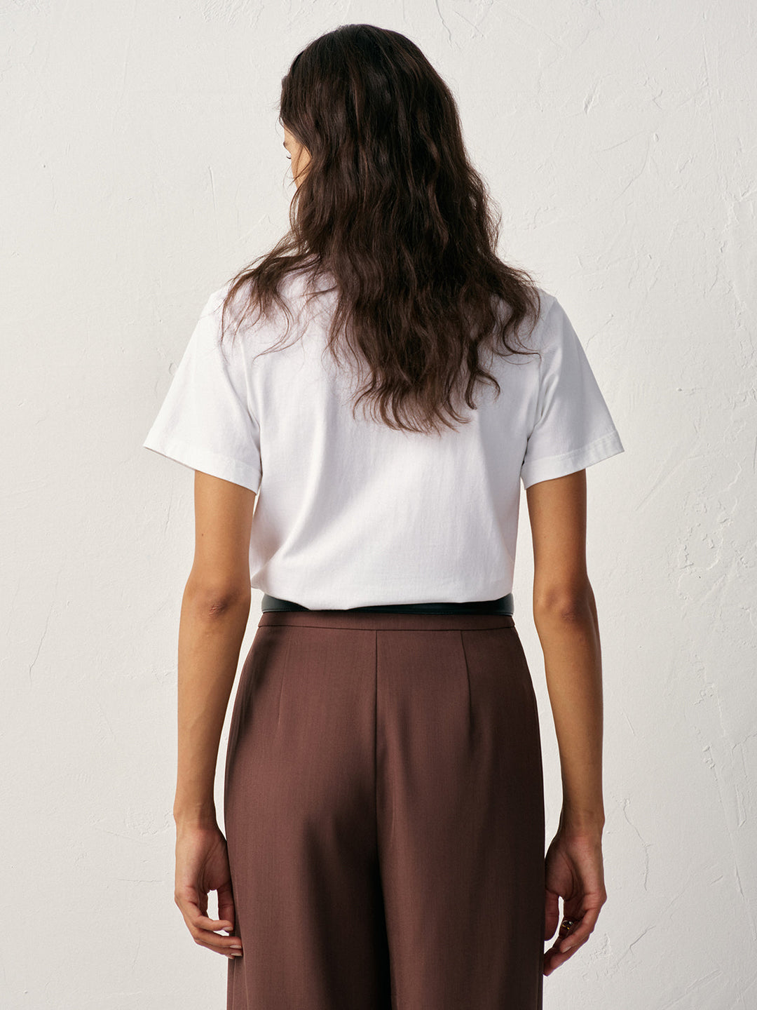 Water-Repellent Cotton Crew Neck T-Shirt