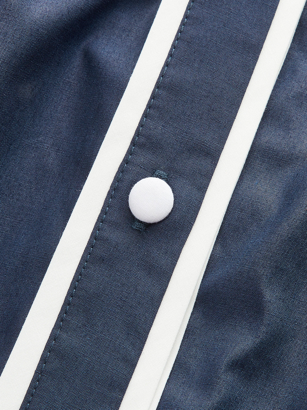 Contrast Trim Belted Pleated Shirt Dress