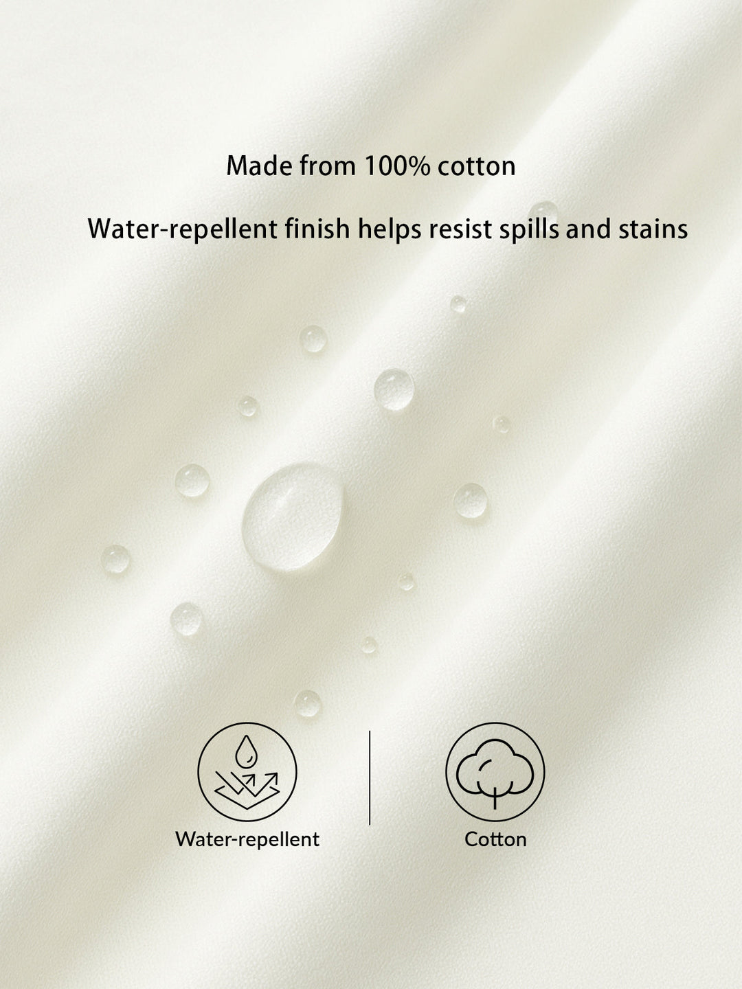 Water-Repellent Cotton Crew Neck T-Shirt