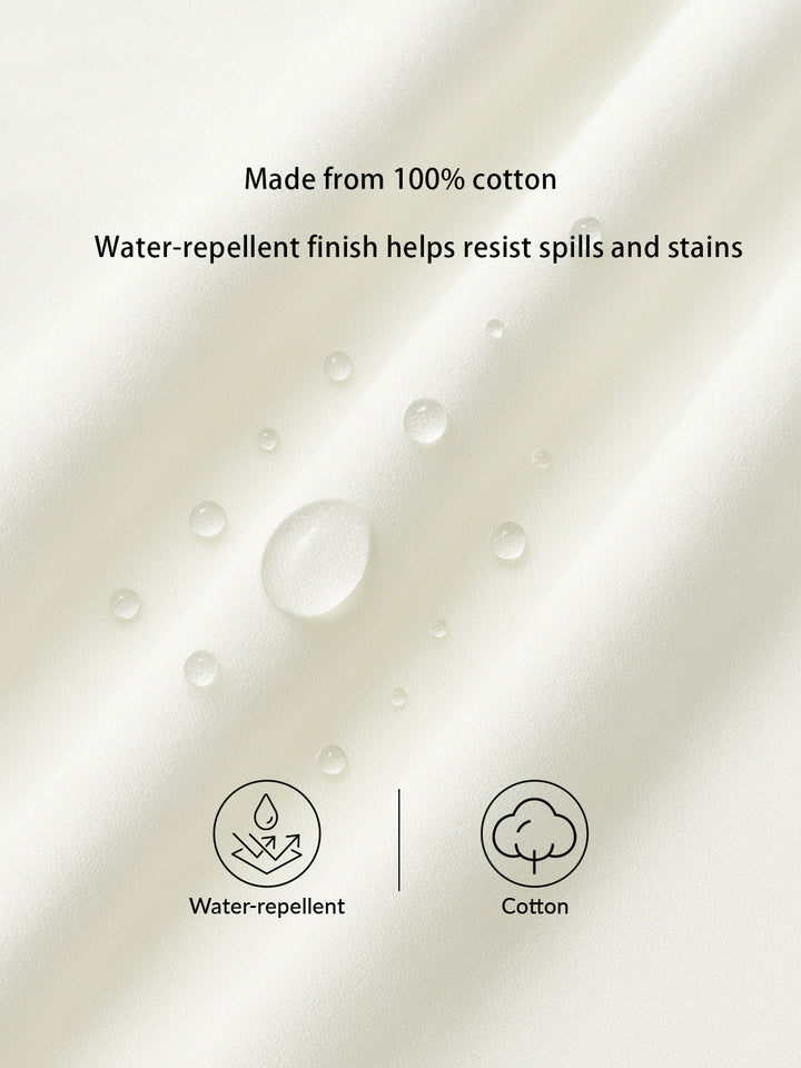 Water-Repellent Cotton Crew Neck T-Shirt