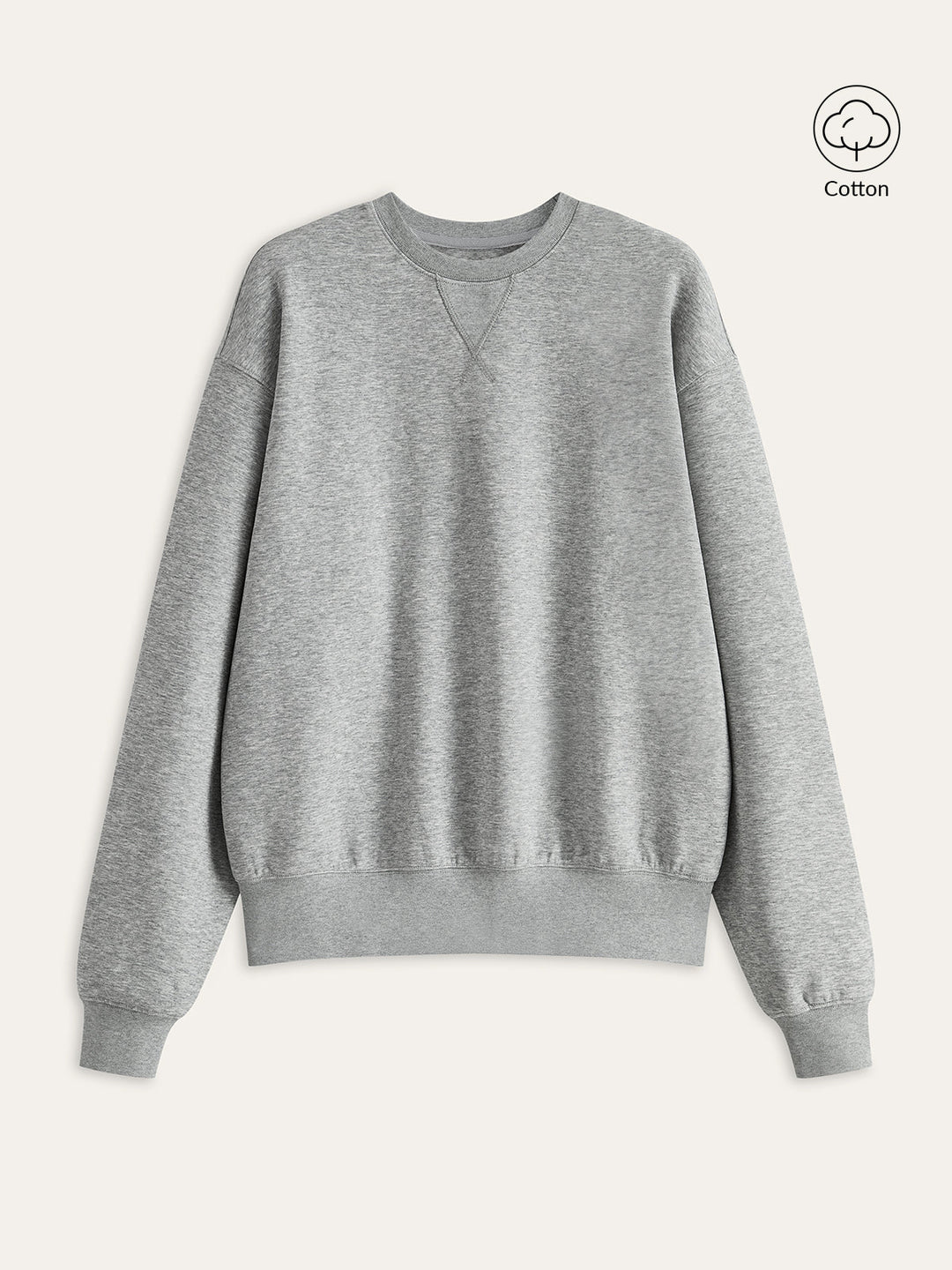 Cotton Blend Crew Neck Sweatshirt