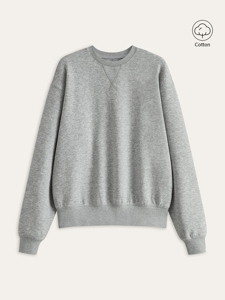 Cotton Blend Crew Neck Sweatshirt
