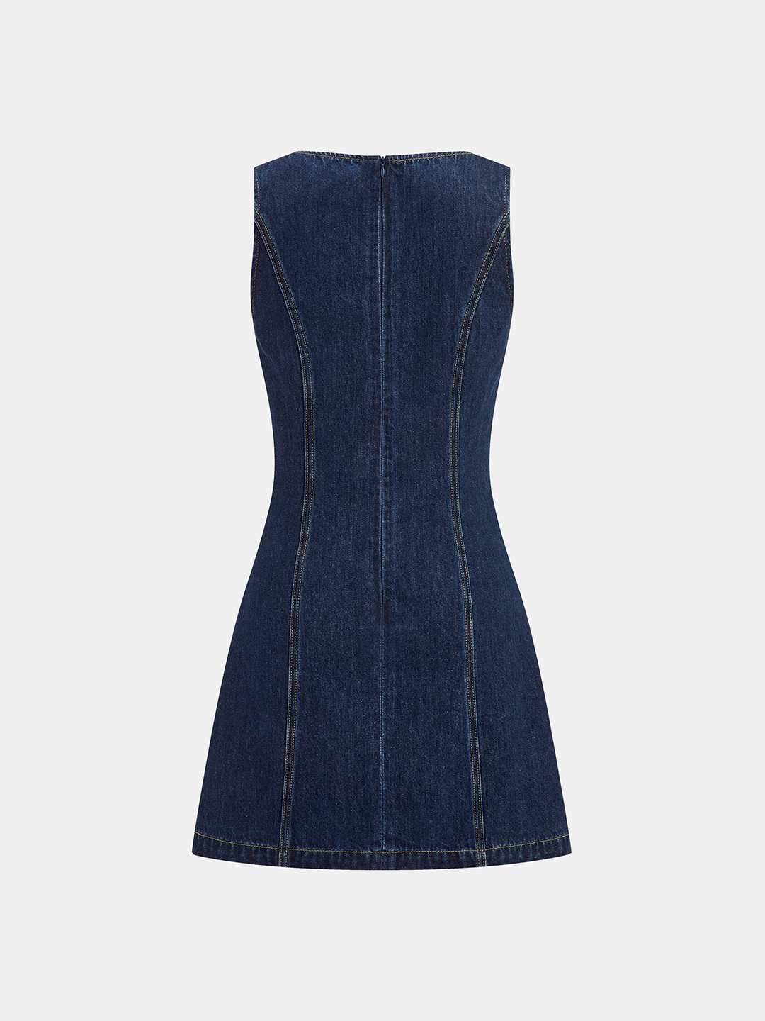 Metal Detail Denim Sleeveless Mini Dress