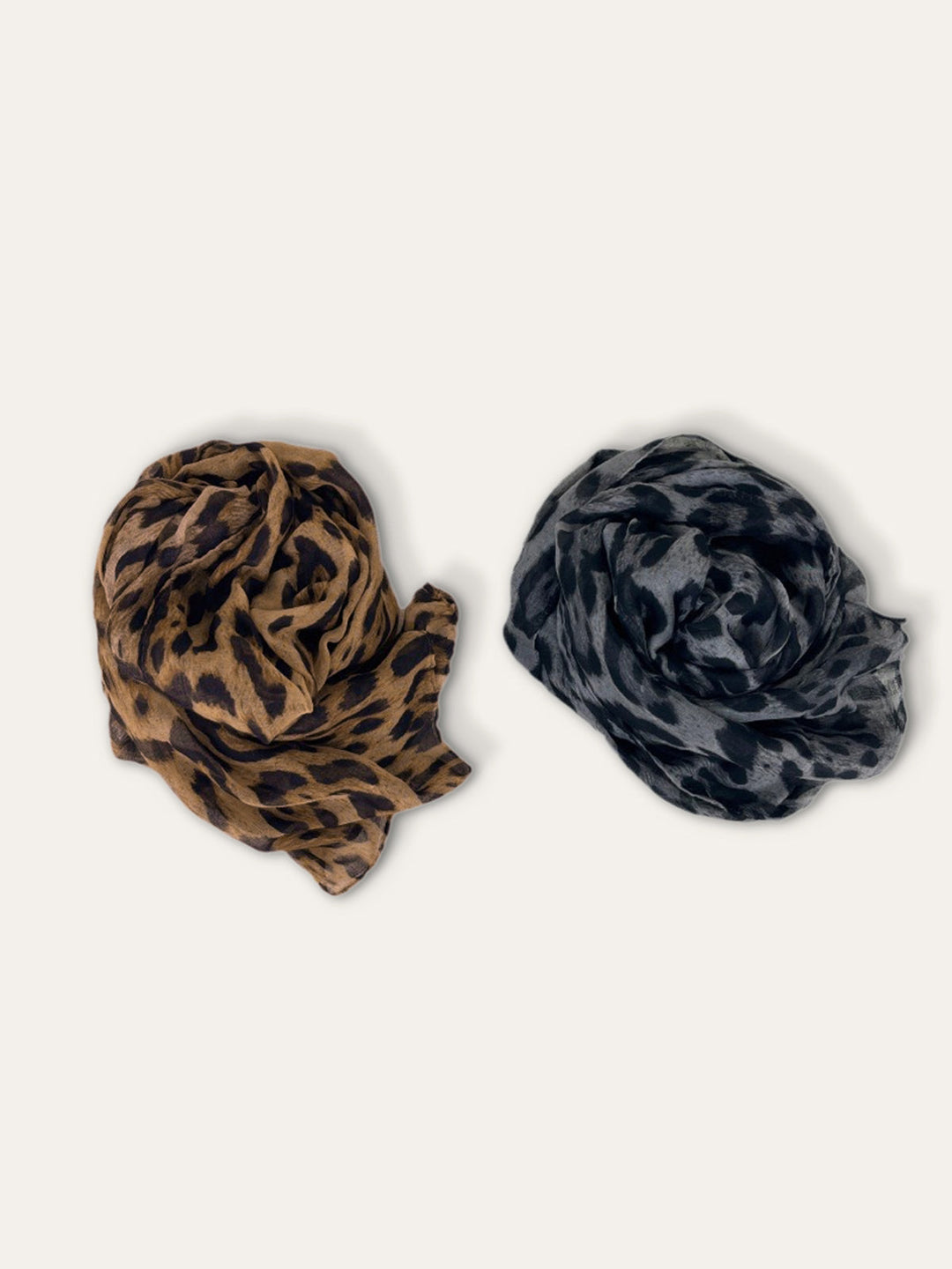 Cotton & Linen Leopard Print Scarf