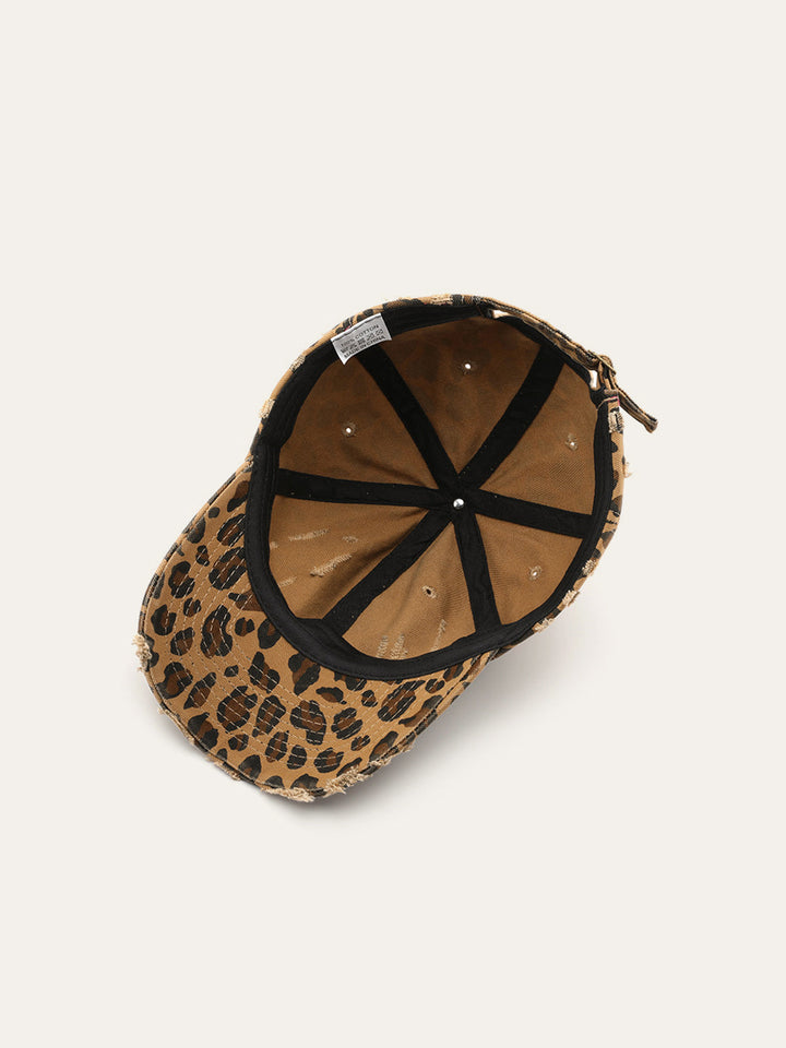 Distressed Leopard Print Hat