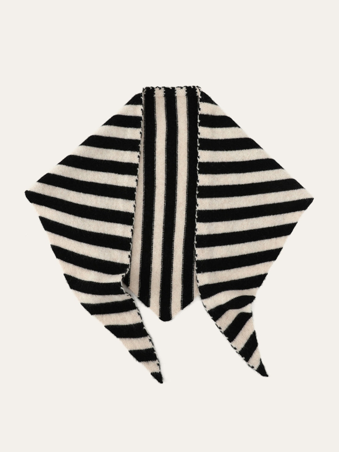 Wool Striped Triangular Scarf
