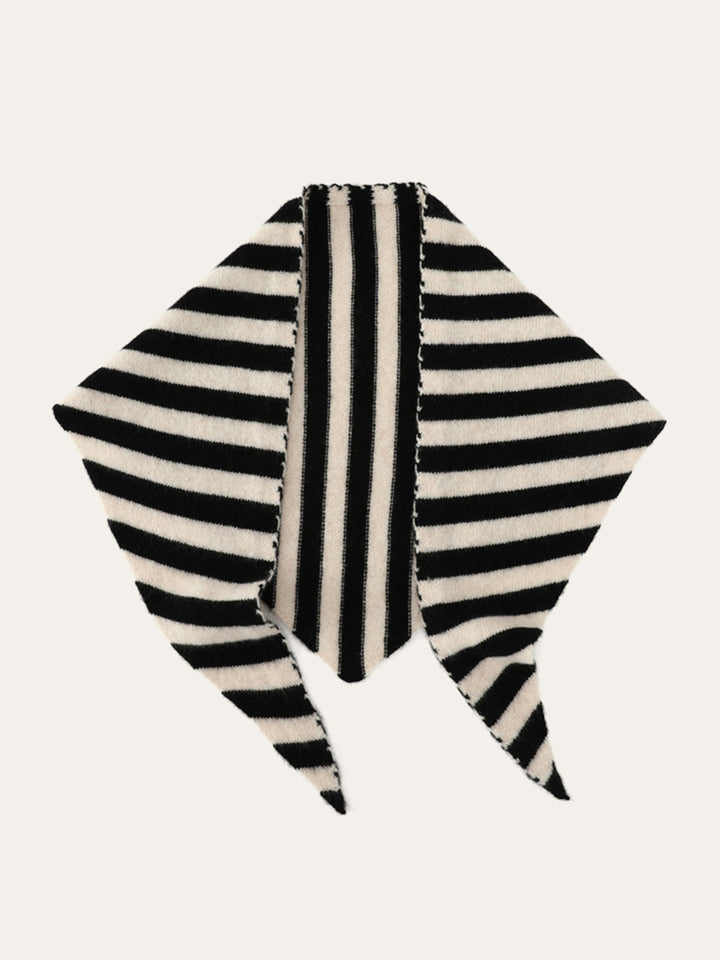 Wool Striped Triangular Scarf