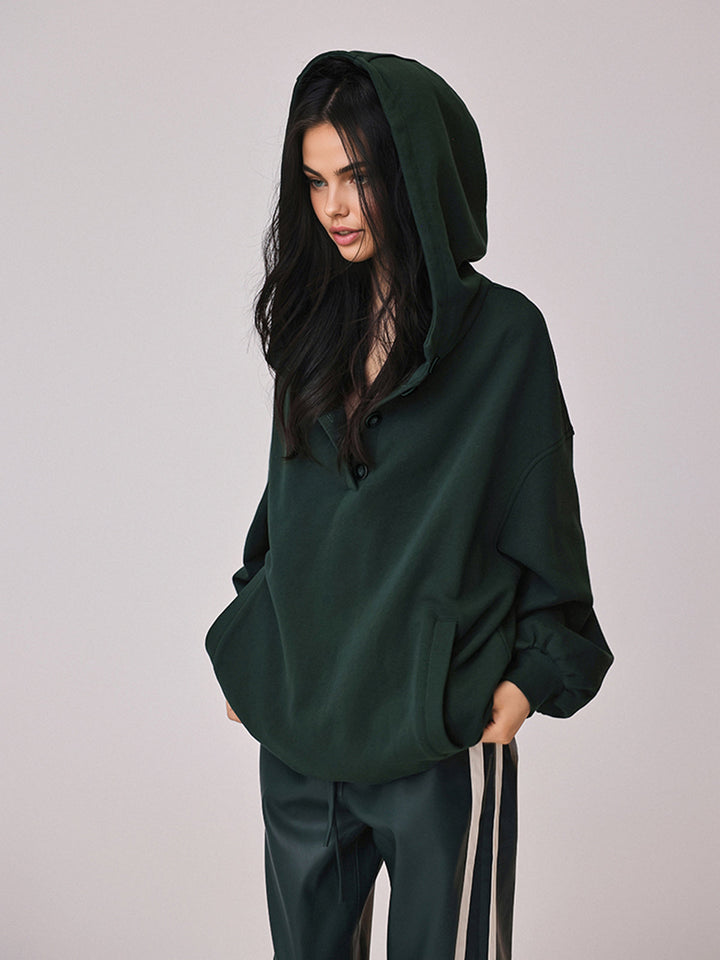 Oversized Buttoned Hoodie