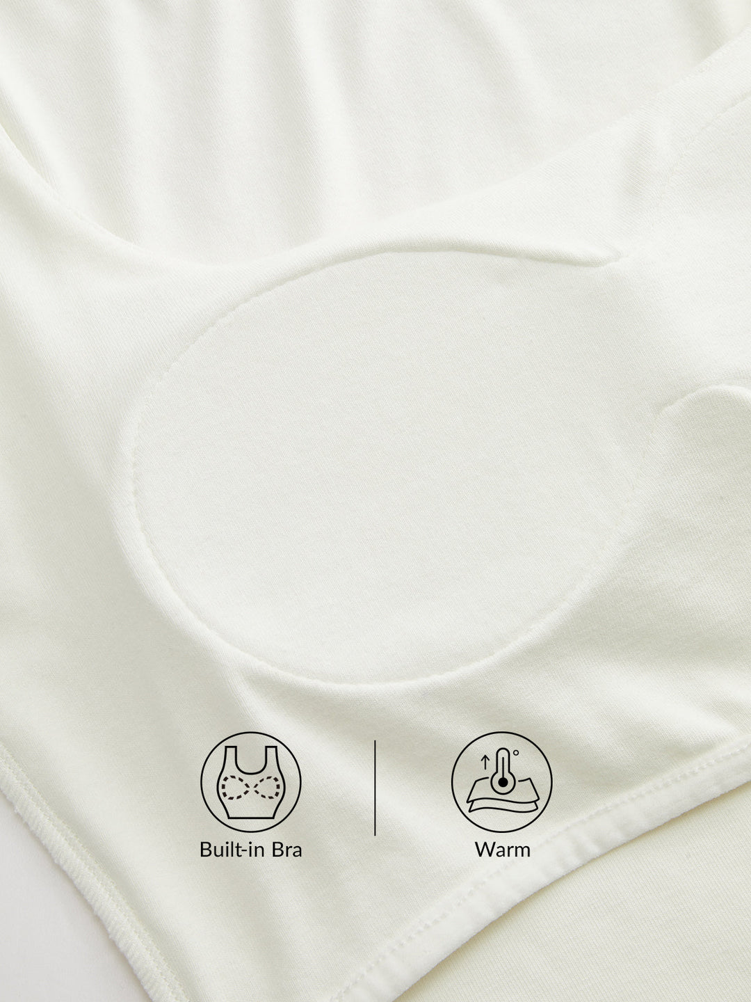 Bra-Free Slim Fit Low Neck Long Sleeve Top