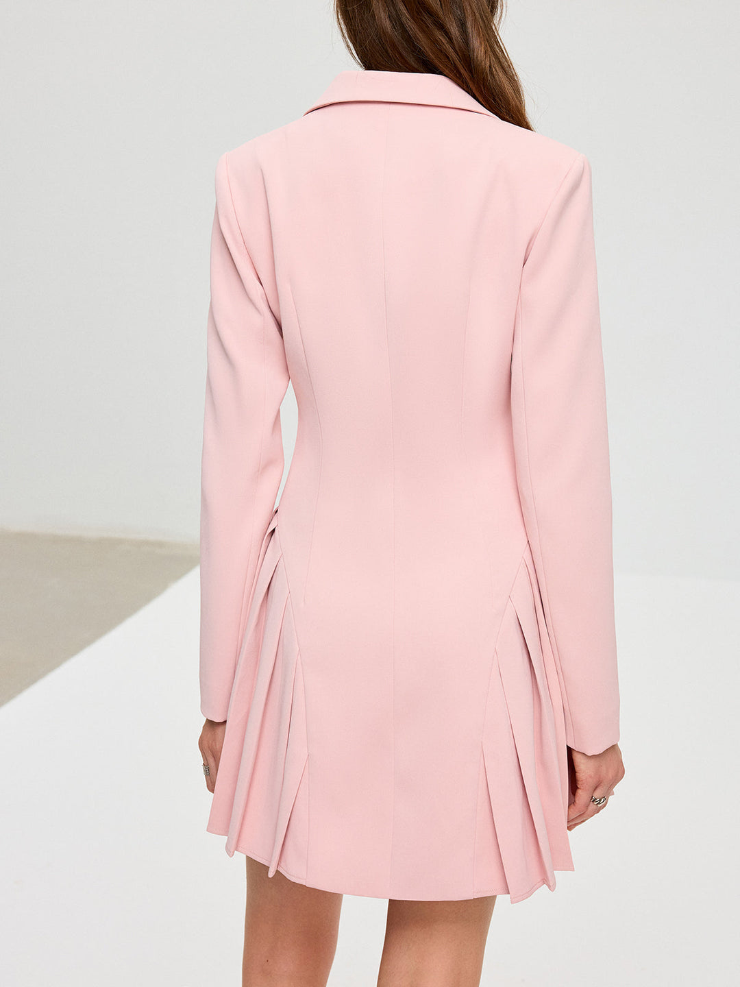 Pleated Fitted Blazer Dress