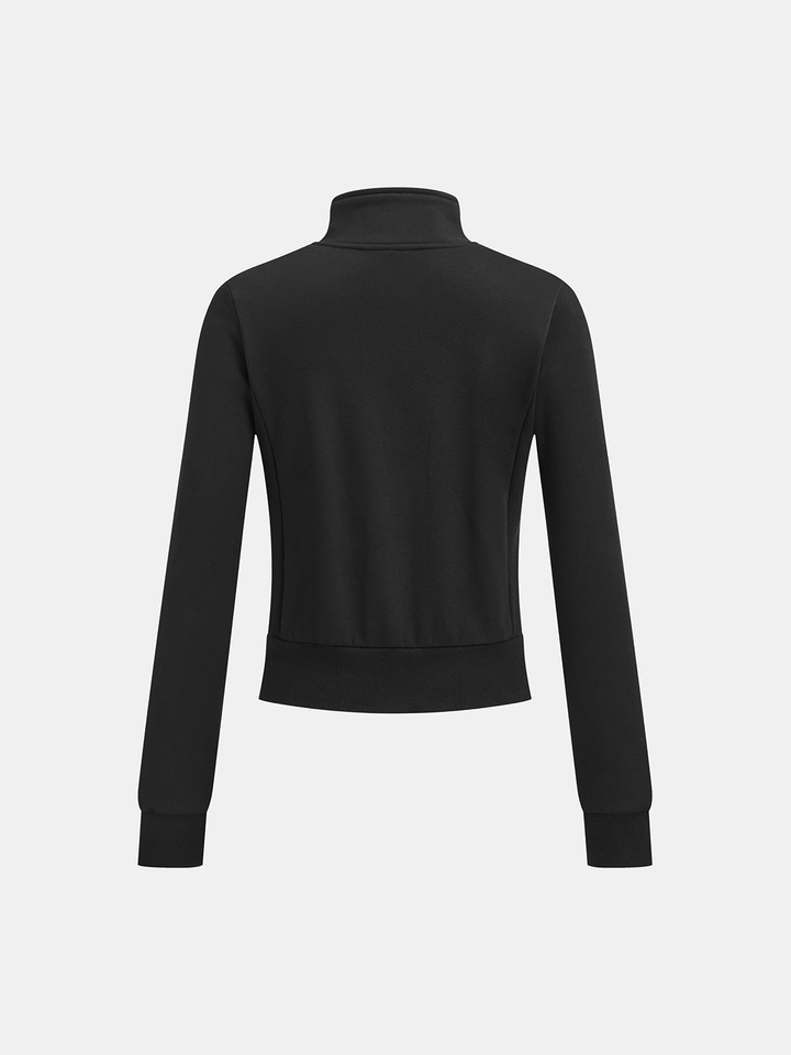 Convertible Collar Zip-Up Sweatshirt