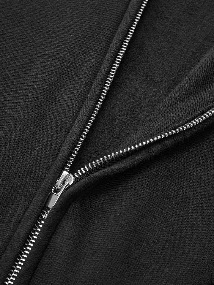 Convertible Collar Zip-Up Sweatshirt