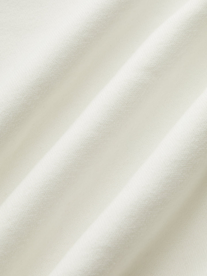 Off-Shoulder Cropped Fleece-Lined Sweatshirt