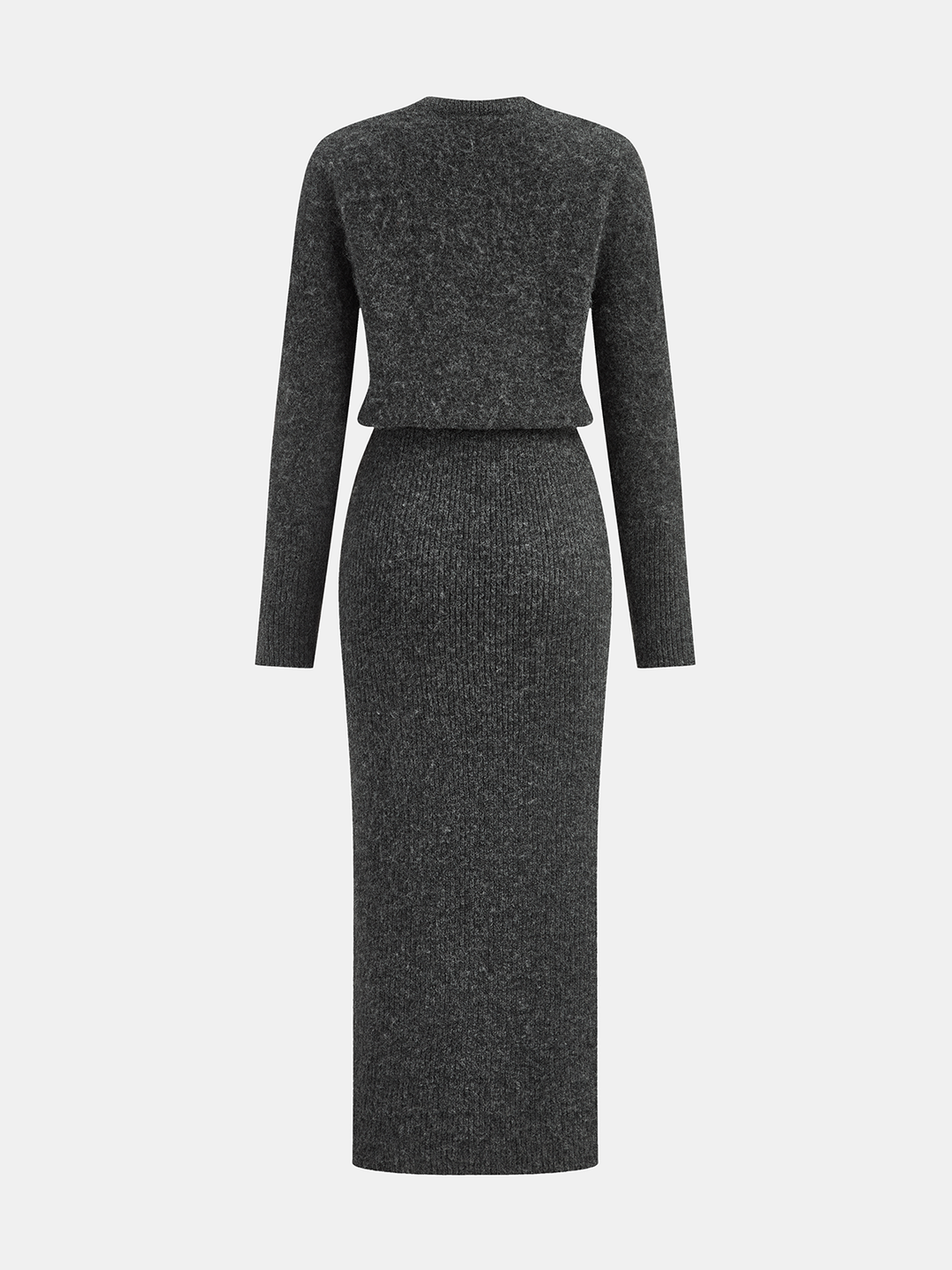Wool-Blend Fuzzy Midi Dress