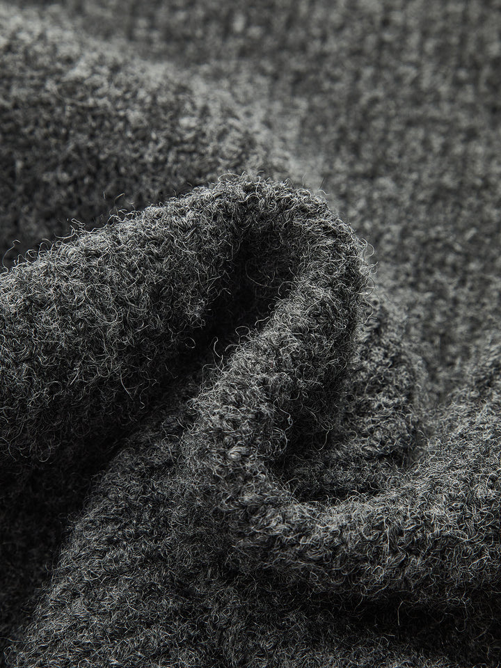 Wool-Blend Fuzzy Midi Dress