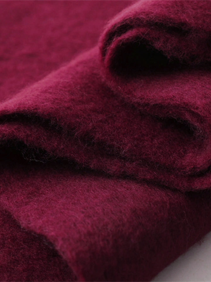 Solid Oversized Fringed Scarf