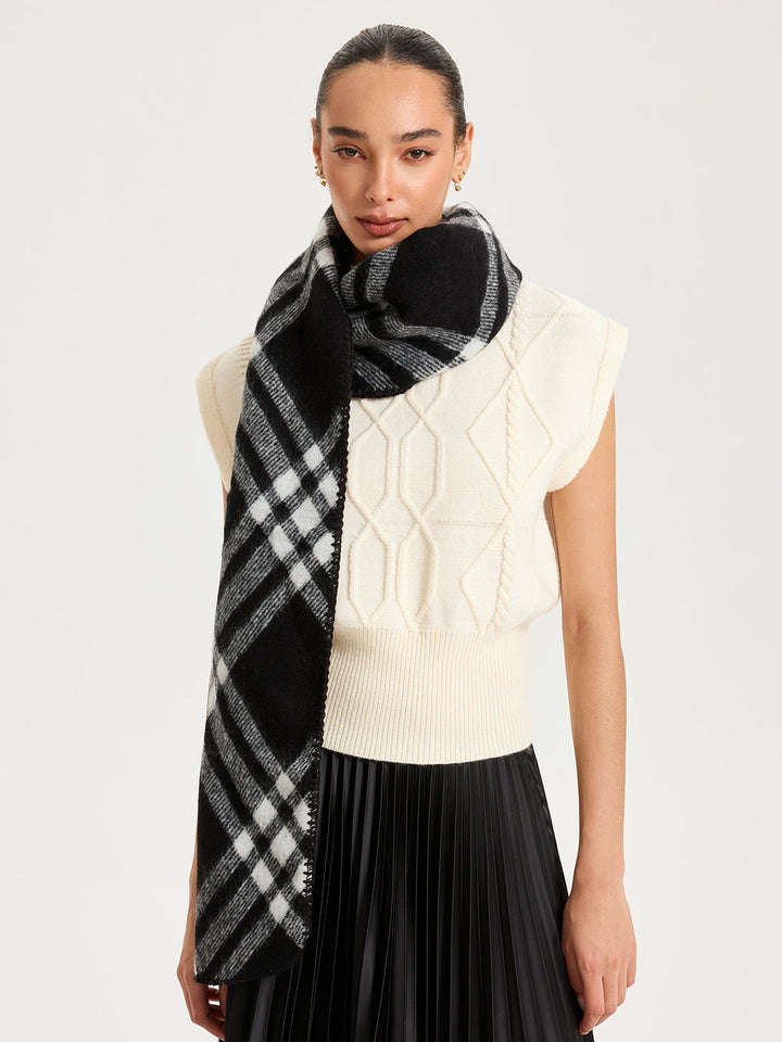 Plaid Faux Cashmere Scarf