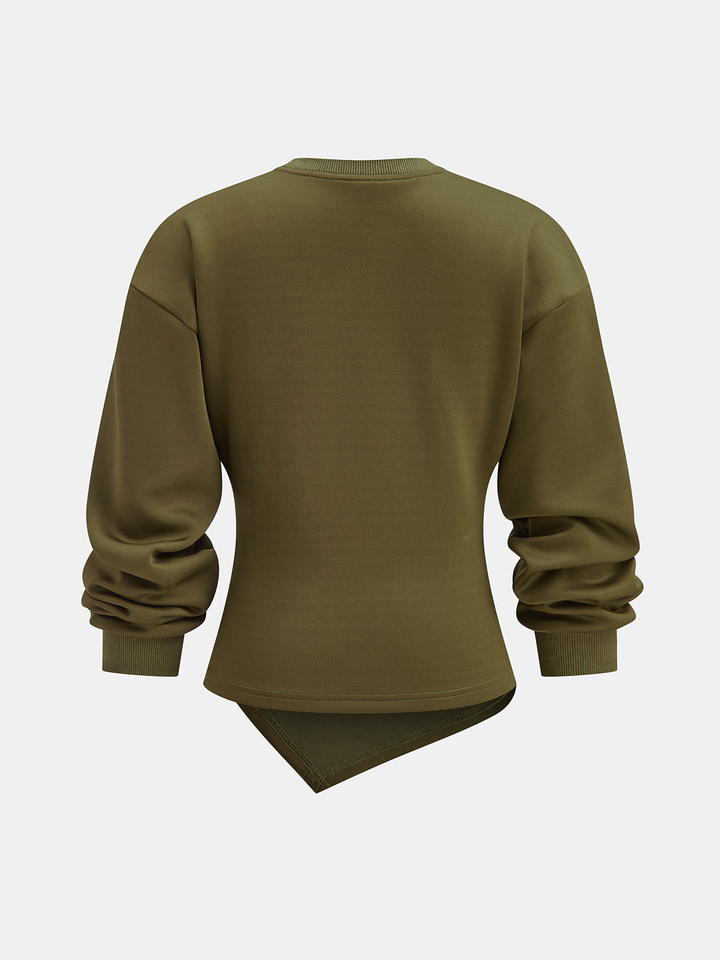 Ruched Asymmetric Hem Sweatshirt