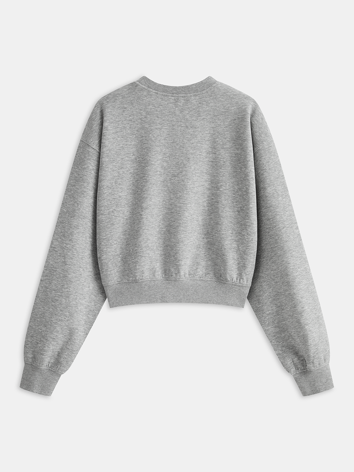 Floral Applique Cropped Sweatshirt