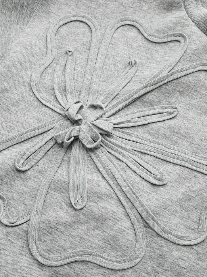 Floral Applique Cropped Sweatshirt