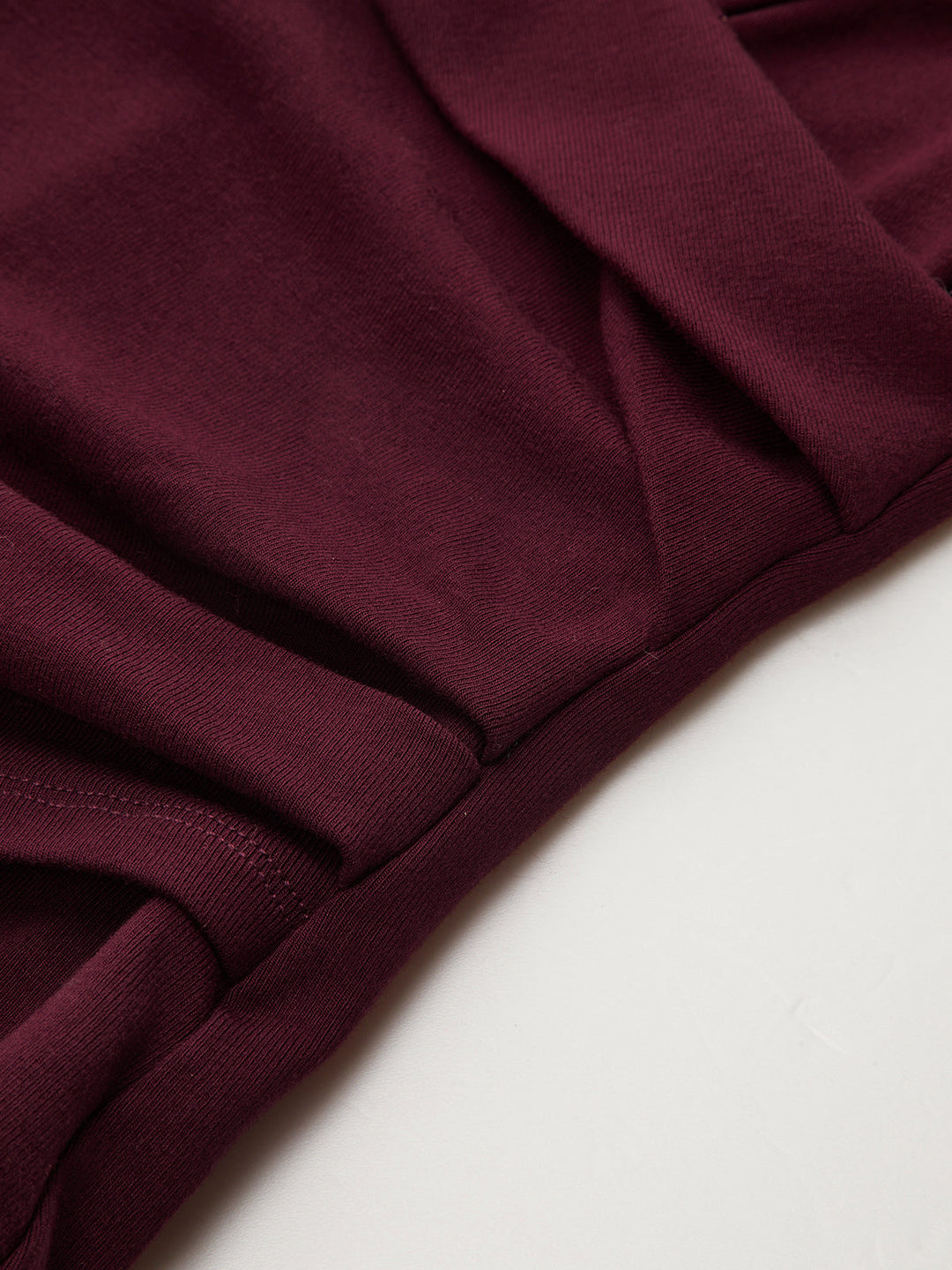 Lapel Ruched Long-Sleeve Top