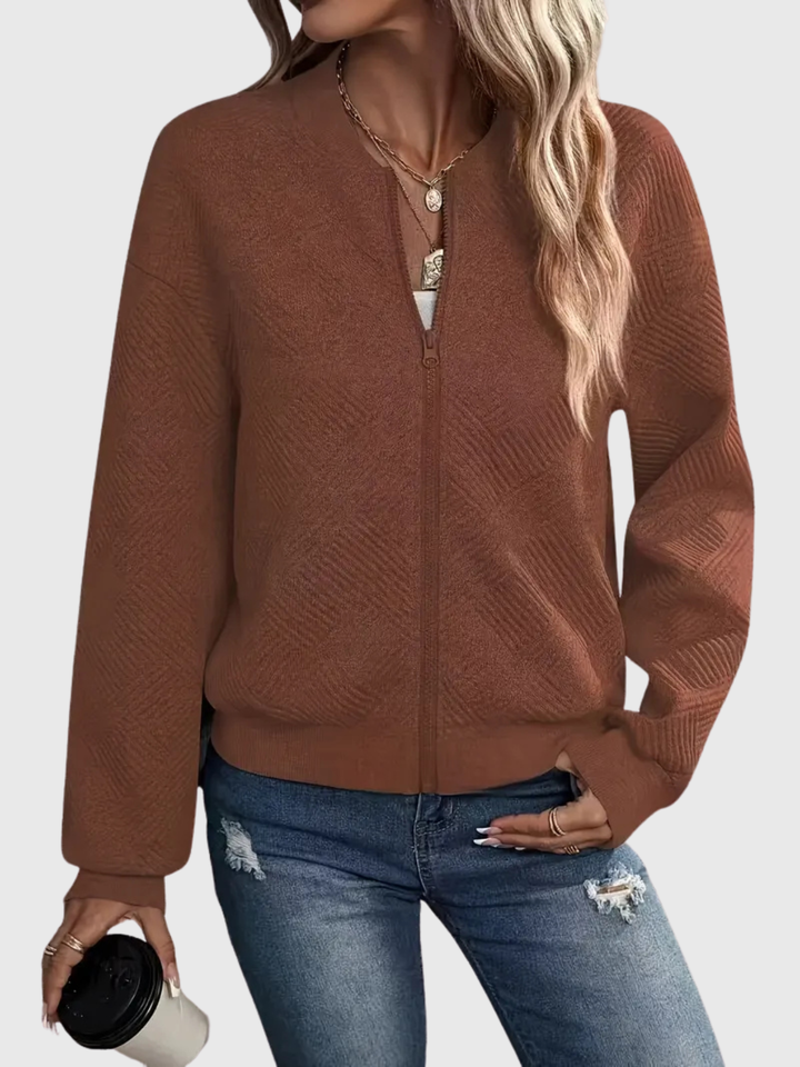 Laurie | Textured Zip Cardigan