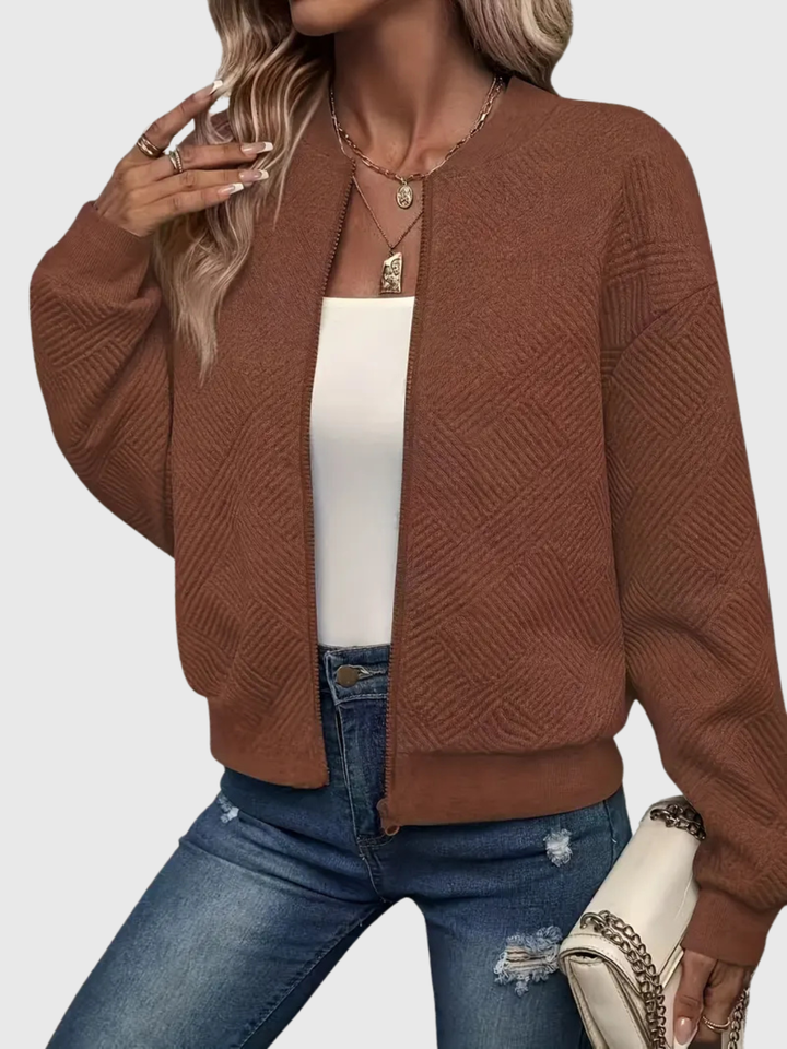Laurie | Textured Zip Cardigan