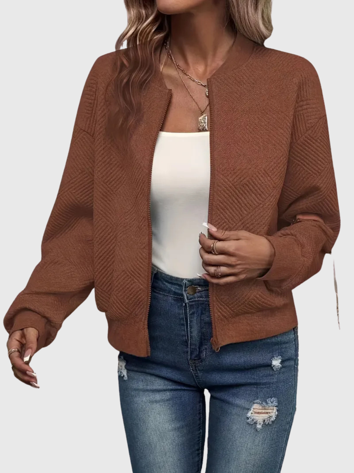 Laurie | Textured Zip Cardigan