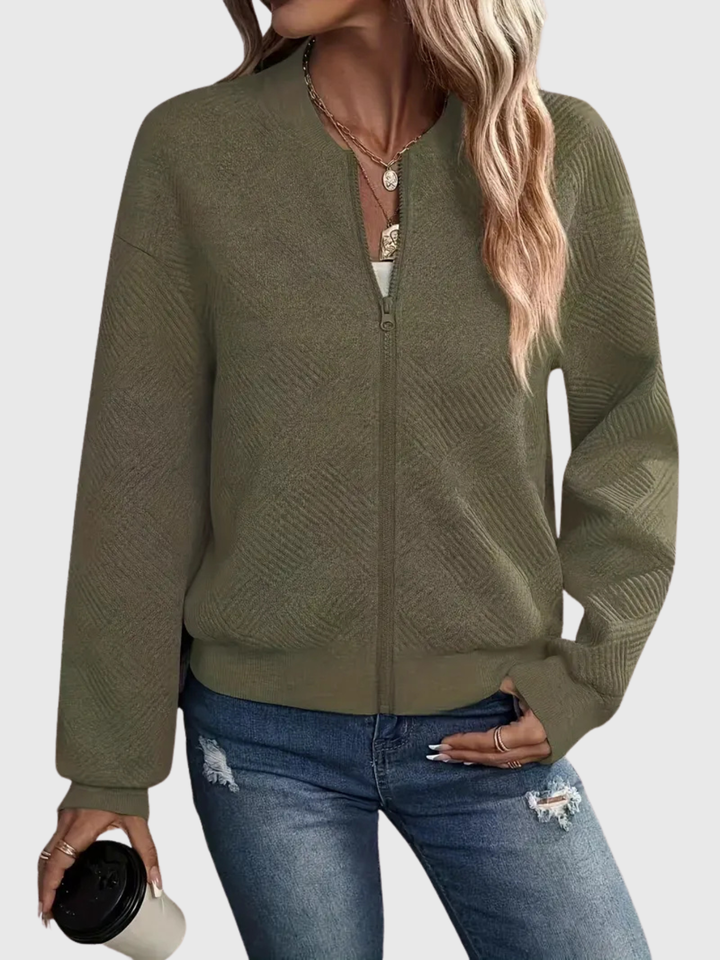 Laurie | Textured Zip Cardigan