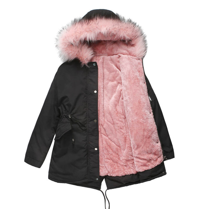 Warm Velvet-Trimmed Parka