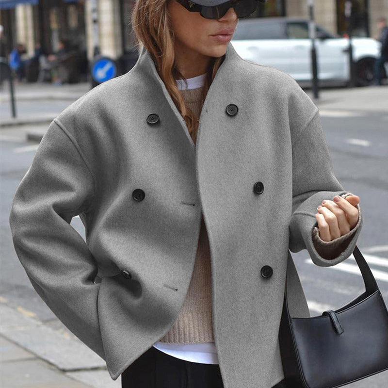 Double-Breasted Short Pea Coat