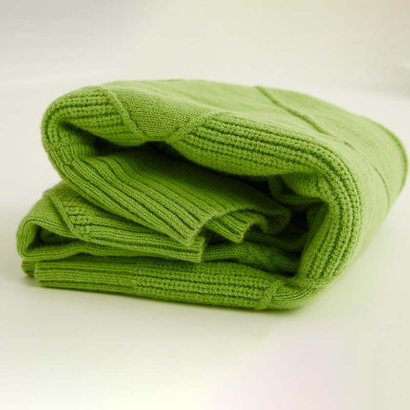 Warm Knit Sweater with High Collar