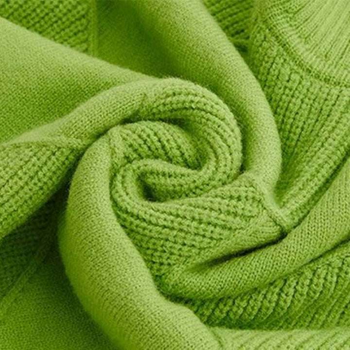 Warm Knit Sweater with High Collar