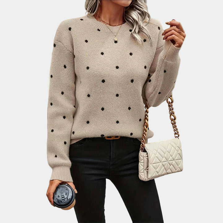 Elegant Dot Knit Sweater