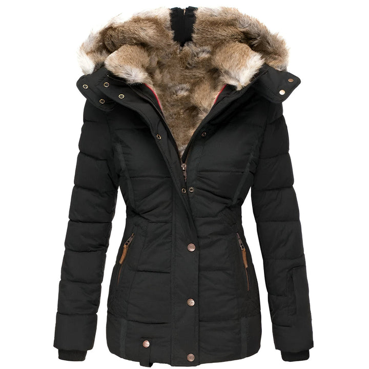 Puffer Jacket with Hood and Slim Fit Design