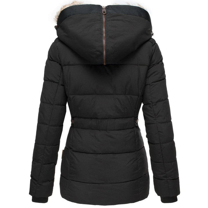 Puffer Jacket with Hood and Slim Fit Design