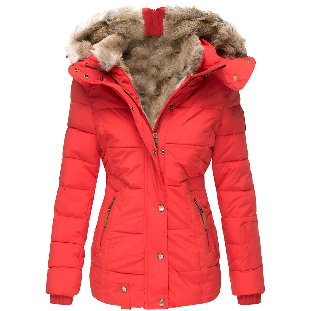 Puffer Jacket with Hood and Slim Fit Design