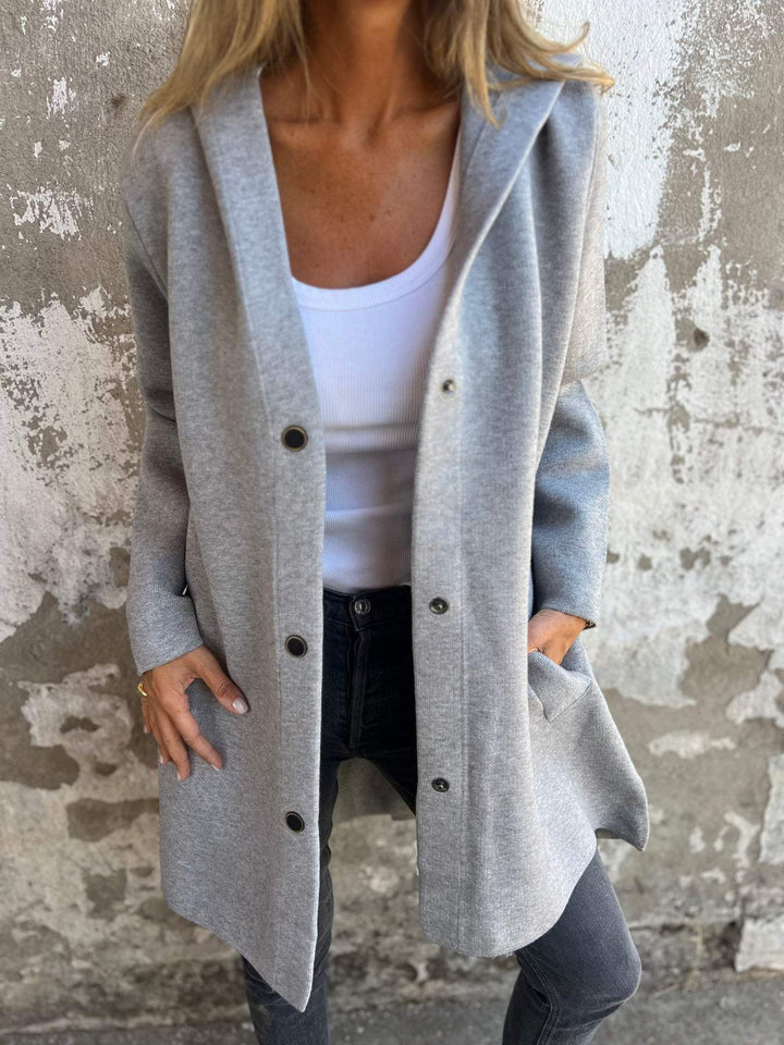 Casual Hoodie Jacket with Buttons